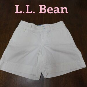 LL Bean Shorts | Womens Size 4 Reg White Cotton Favorite Fit Straight 6" Inseam